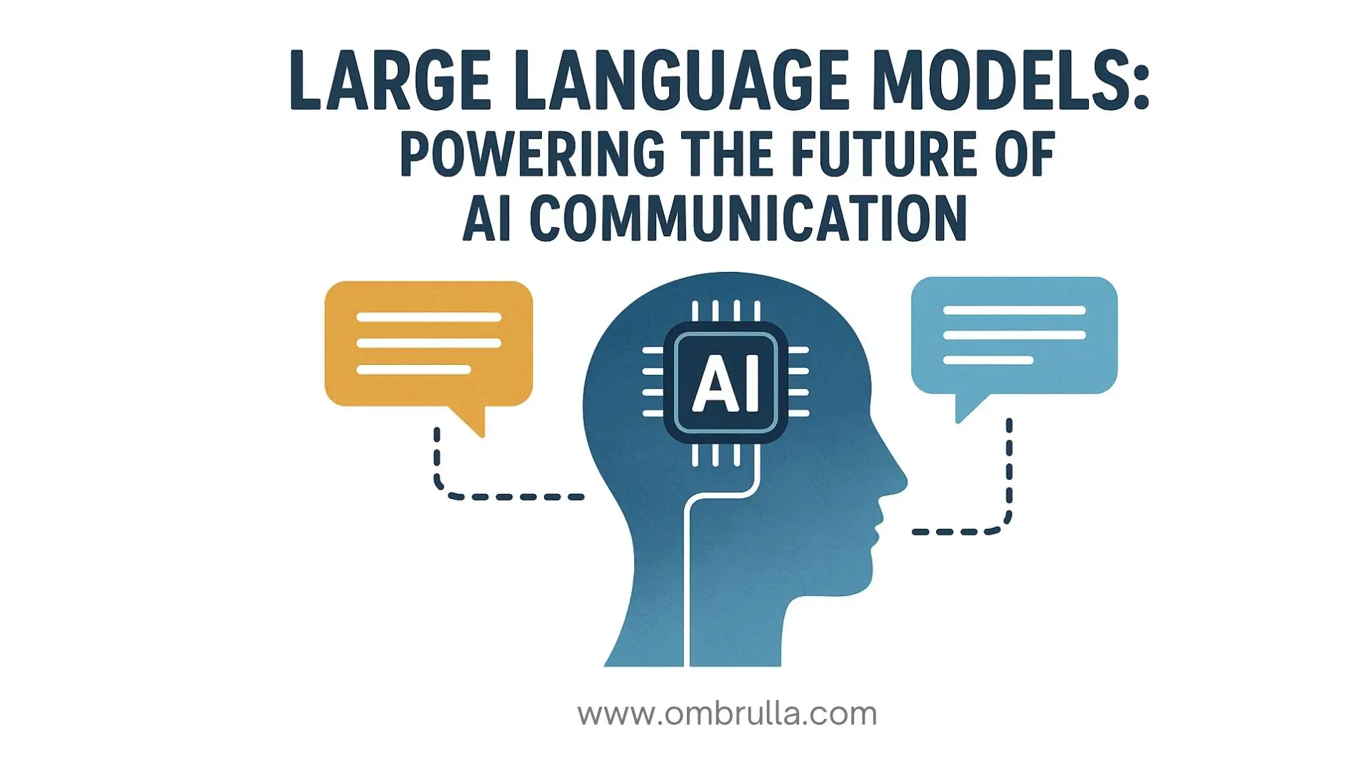 Illustration of AI-powered large language models enabling the future of communication.
