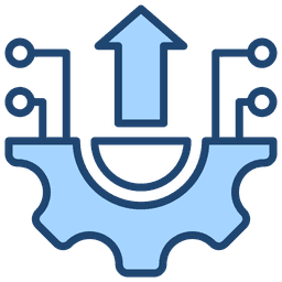  Icon illustrating AI agent driving accelerated digital transformation in organizations.