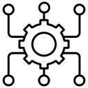 Icon showing AI development company Ombrulla integrating AI seamlessly with diverse technologies.