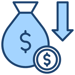  Icon showing AI agent delivering significant cost savings for businesses.