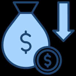  Icon showing AI agent delivering significant cost savings for businesses.