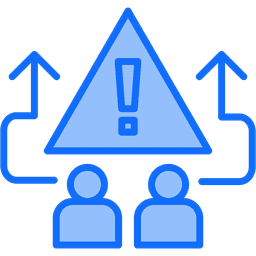 Icon showing AI people counting system sending alerts to prevent overcrowding.