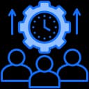 Icon representing AI people tracking for queue management and dwell time analysis.
