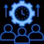 Icon representing AI people tracking for queue management and dwell time analysis.