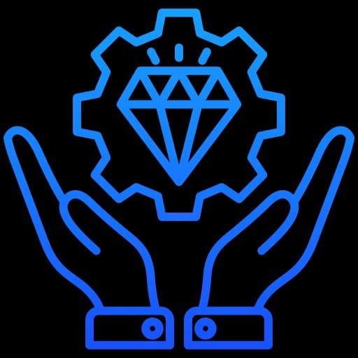  Icon representing strategic value creation by aligning AI solutions with business priorities to drive efficiency, cost optimization, compliance, and sustainable growth.