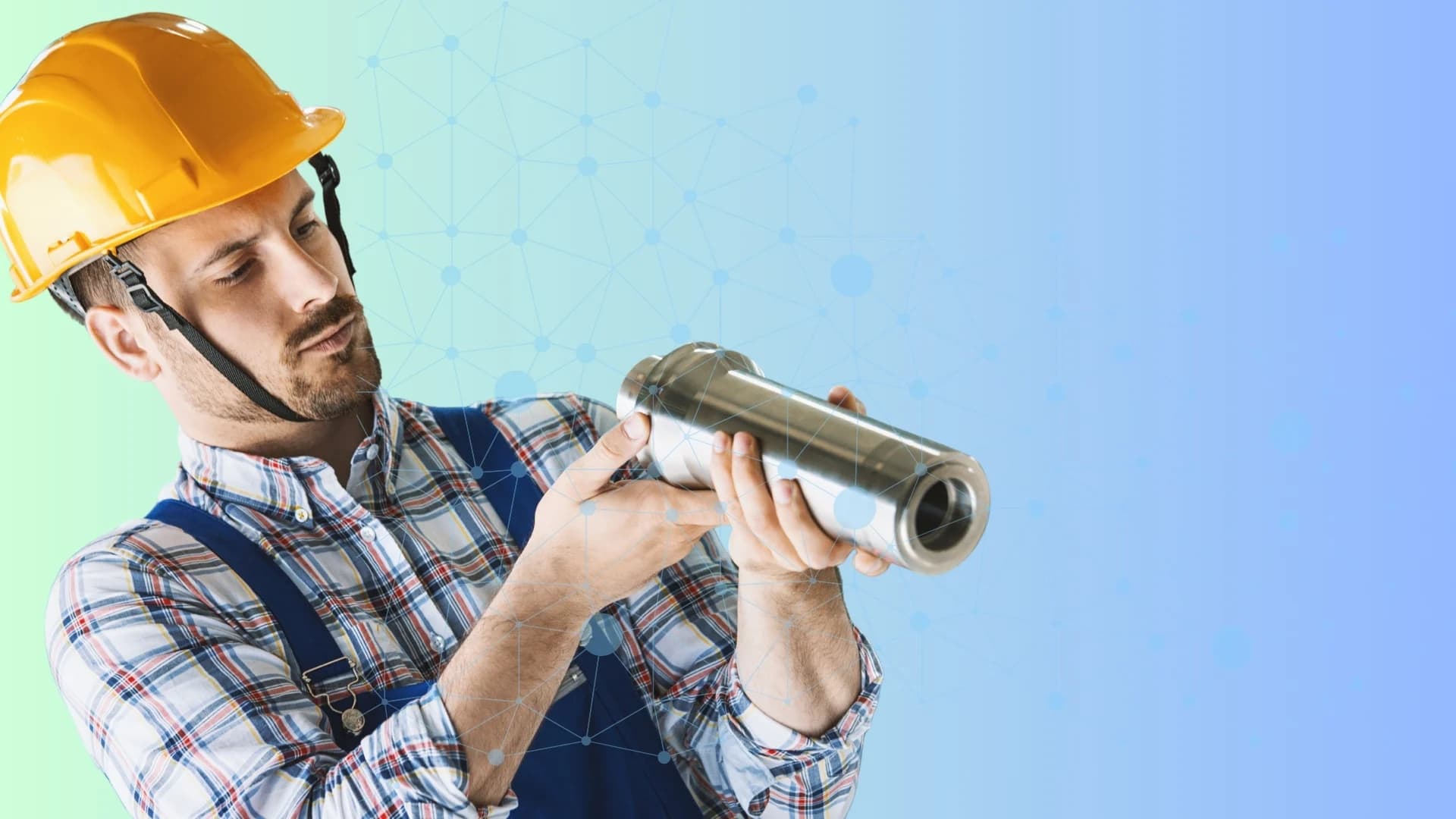 Banner image showing AI visual inspection used for defect detection and quality control.