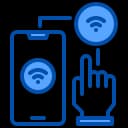Icon representing device connectivity in industrial systems for seamless communication.