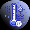 Temperature monitoring icon for IoT sensor data collection in asset performance management