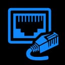 Ethernet wired connection icon representing robust high-speed networking for industrial IoT environments