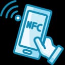 Near Field Communication (NFC) icon representing contactless short-range data exchange for IoT payment and access control systems