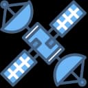 Satellite communication icon representing global connectivity for remote IoT applications in maritime, aviation, and off-grid locations