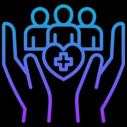 Healthcare industry icon representing AI-powered diagnostic tools improving patient outcomes, reducing diagnostic time, and enhancing operational efficiency with measurable ROI