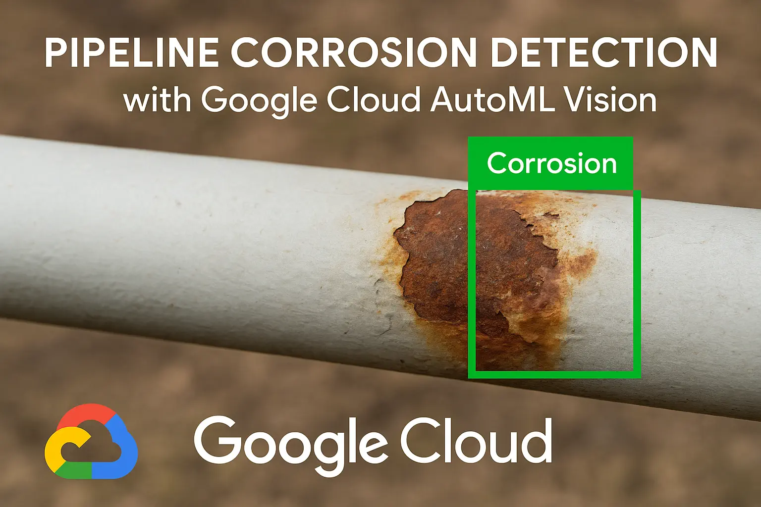 Pipeline corrosion detection with AI Visual Inspection using Google AutoML Vision.