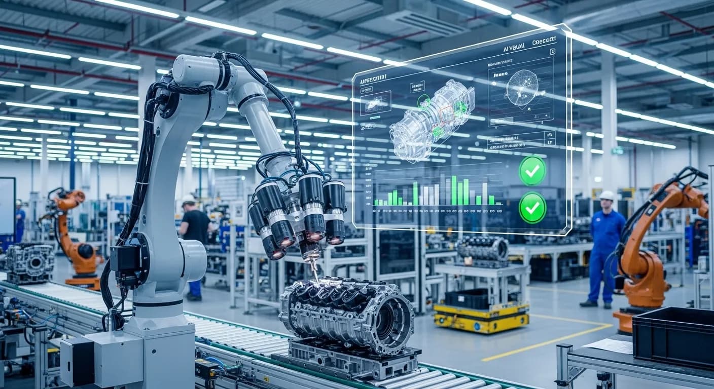 AI visual inspection detecting product defects and improving precision in manufacturing quality control