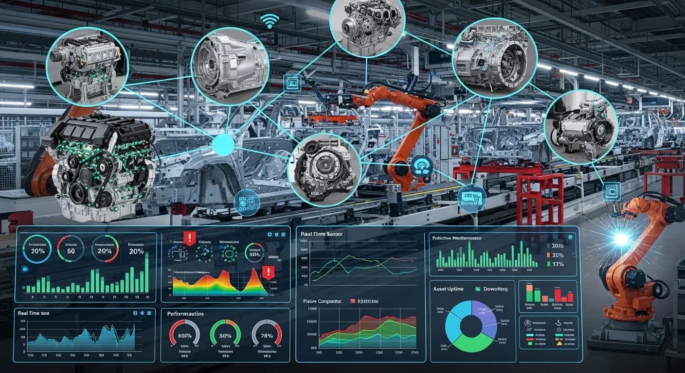 AI-based asset performance management monitoring automotive manufacturing machinery to reduce downtime