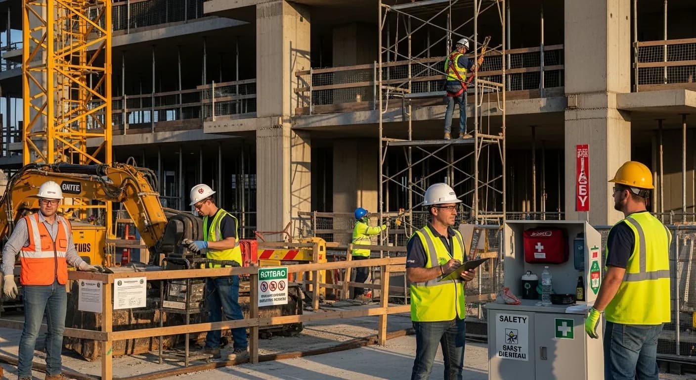 AI-powered workplace tracking and safety software enhancing on-site worker protection with hazard detection, predictive safety alerts, and compliance monitoring