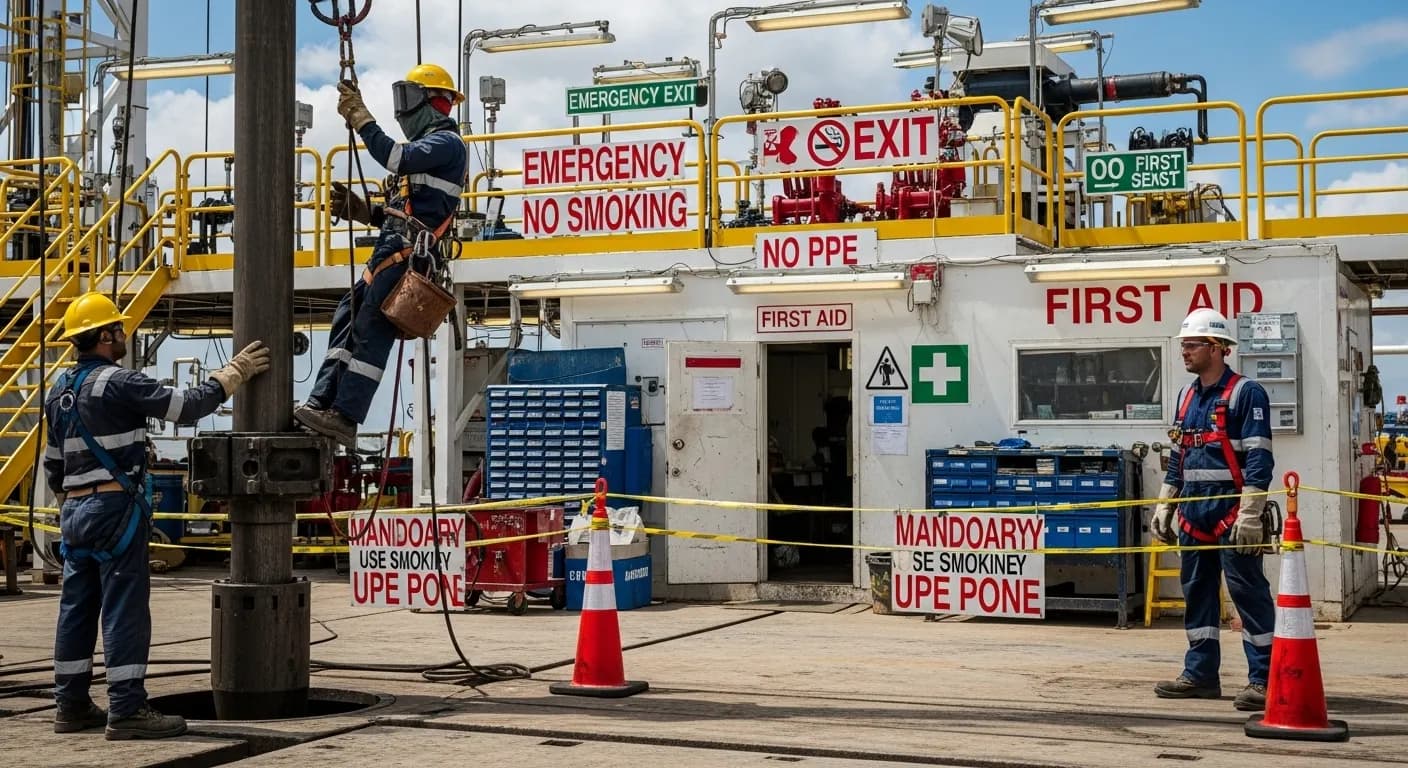 AI-powered workplace safety system monitoring workers and hazardous zones in oil and gas sites
