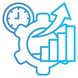  Icon of increased efficiency and productivity, symbolizing AI visual inspection speeding up processes and boosting overall output.
