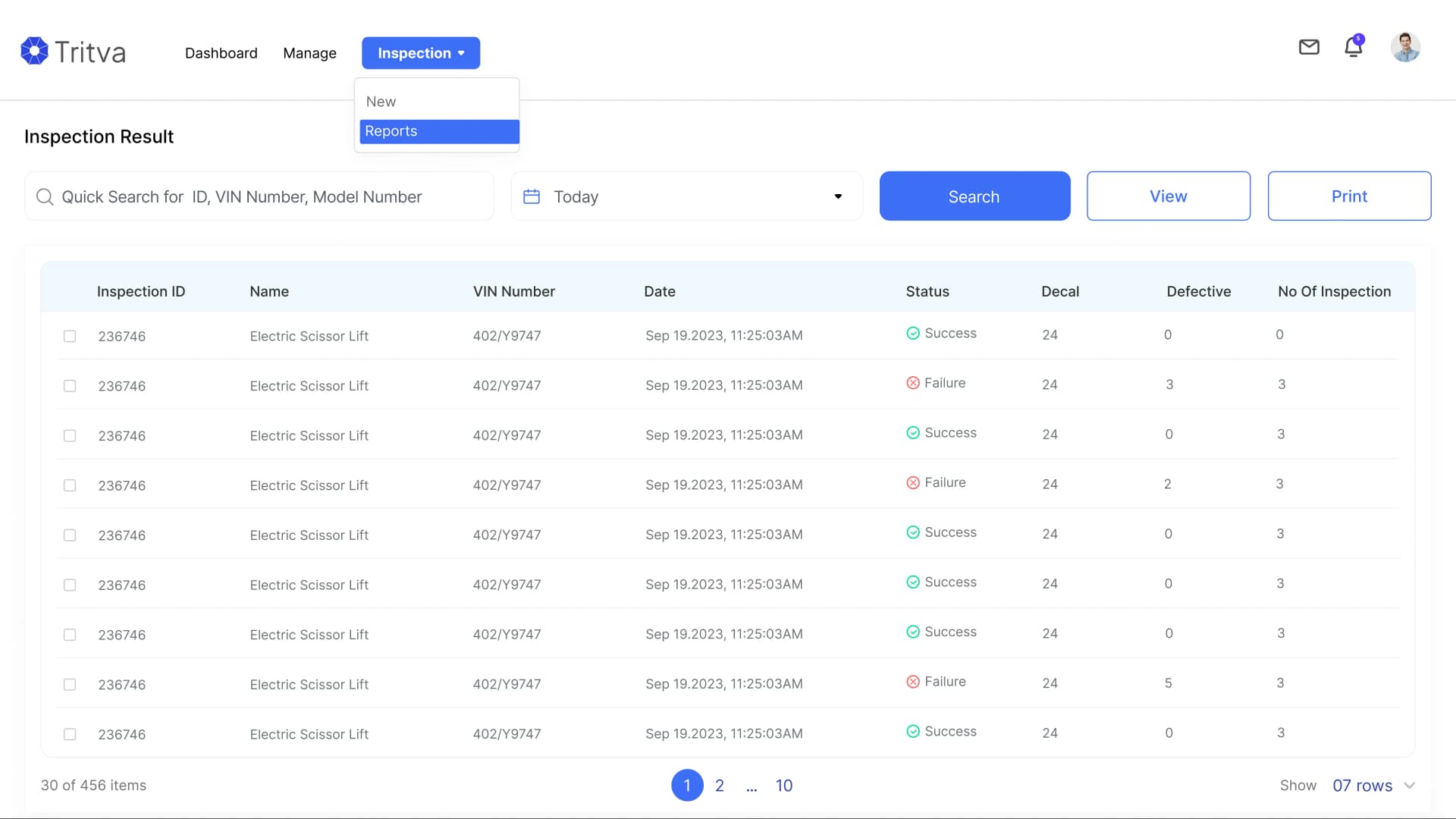 Generate actionable insights and detailed reports based on AI visual inspection results.