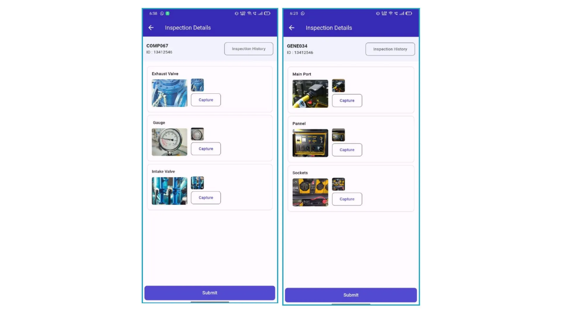 Mobile AI Inspection: Capture asset images or videos using the mobile camera