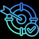 Icon of enhanced accuracy and consistency, representing AI visual inspection achieving high precision and reliable flaw detection.