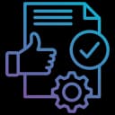  Icon of improved quality and compliance, illustrating AI visual inspection ensuring adherence to industry standards and regulations