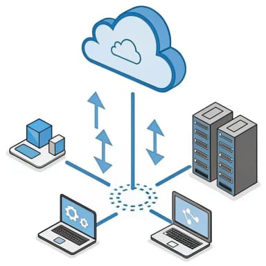 Image depicting flexible contracting models such as SaaS, on-premises, or hybrid deployments across sites and asset classes.