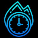 Icon illustrating real-time equipment reliability tracking and proactive downtime prevention.