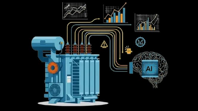 AI-powered predictive maintenance system monitoring transformers to detect anomalies, prevent failures, and extend equipment lifespan.