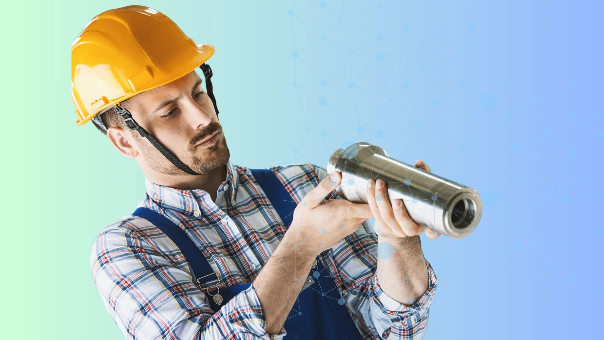 Banner image showing AI visual inspection used for defect detection and quality control.