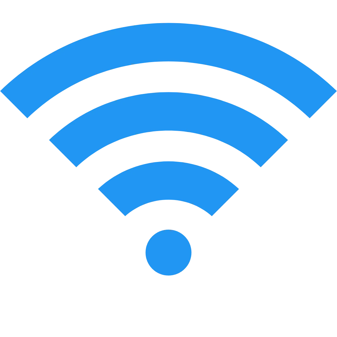 Wi-Fi connectivity icon representing high-speed wireless networking for indoor IoT applications