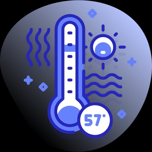 Temperature monitoring icon for IoT sensor data collection in asset performance management