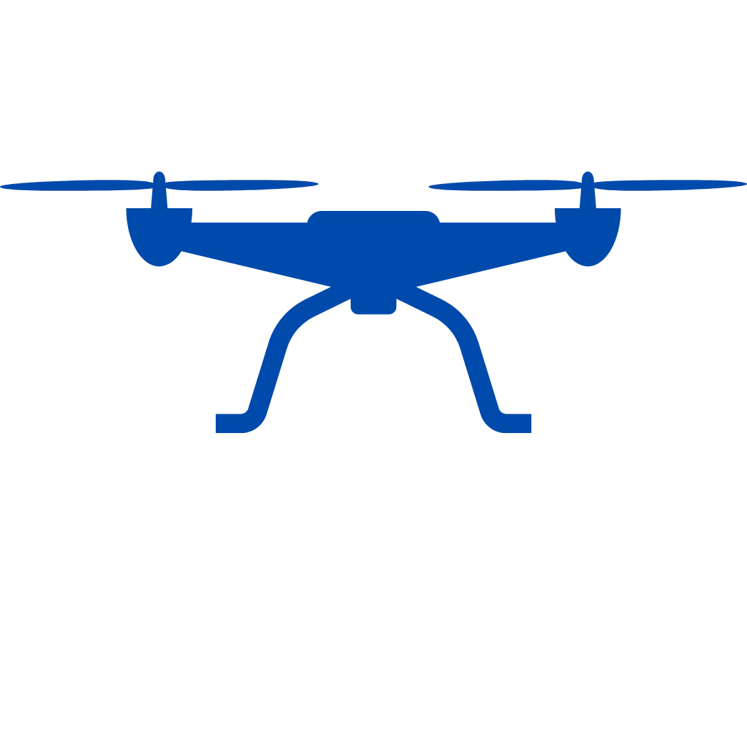 Hybrid drone icon combining fixed-wing and rotary-wing features for versatile infrastructure inspection across multiple applications