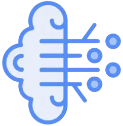 Icon representing continuous learning with AI models.