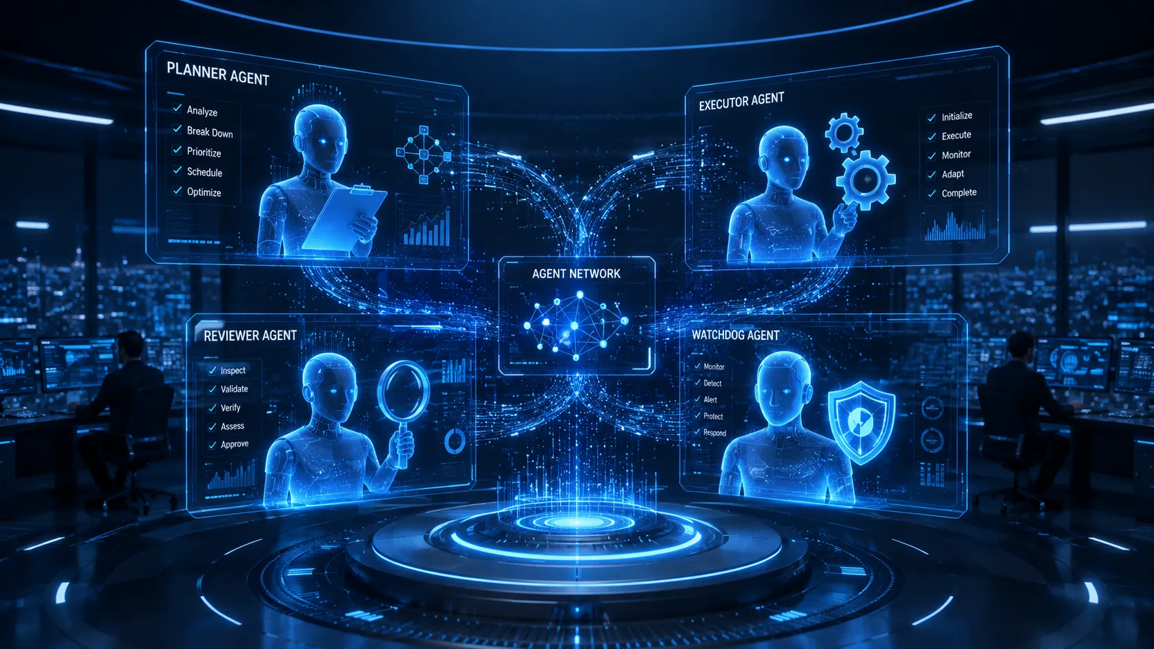  Multi-agent AI system with specialised agents collaborating on enterprise workflows in a digital control room