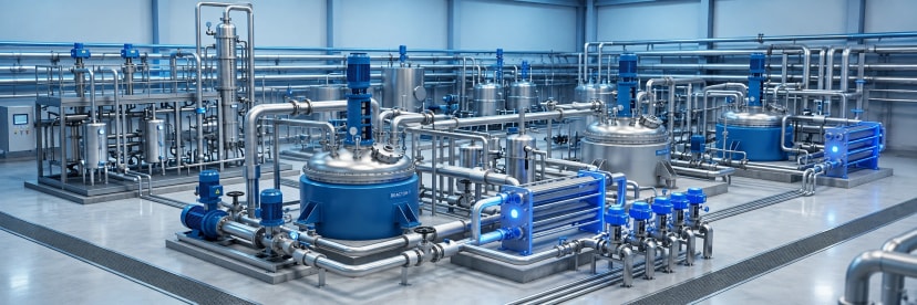 Engineer inspecting chemical processing equipment with PETRAN AI predictive maintenance