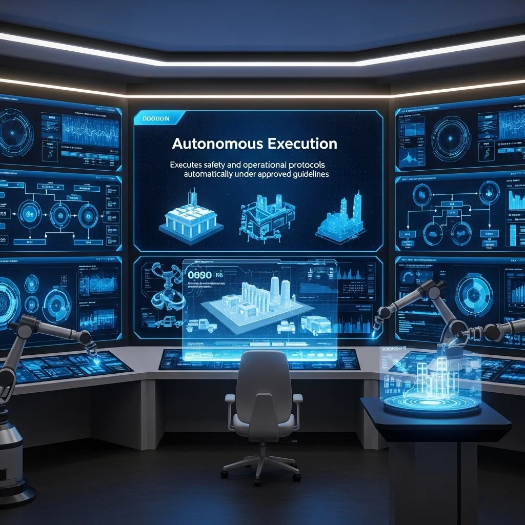 AI platform autonomously executes safety and operational protocols under approved guidelines, ensuring consistent, real-time response to evolving site conditions.