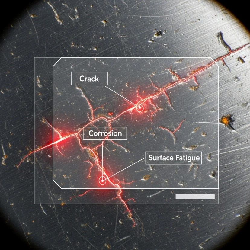 Artificial intelligence algorithms detecting cracks, corrosion, and surface fatigue to prevent safety hazards.