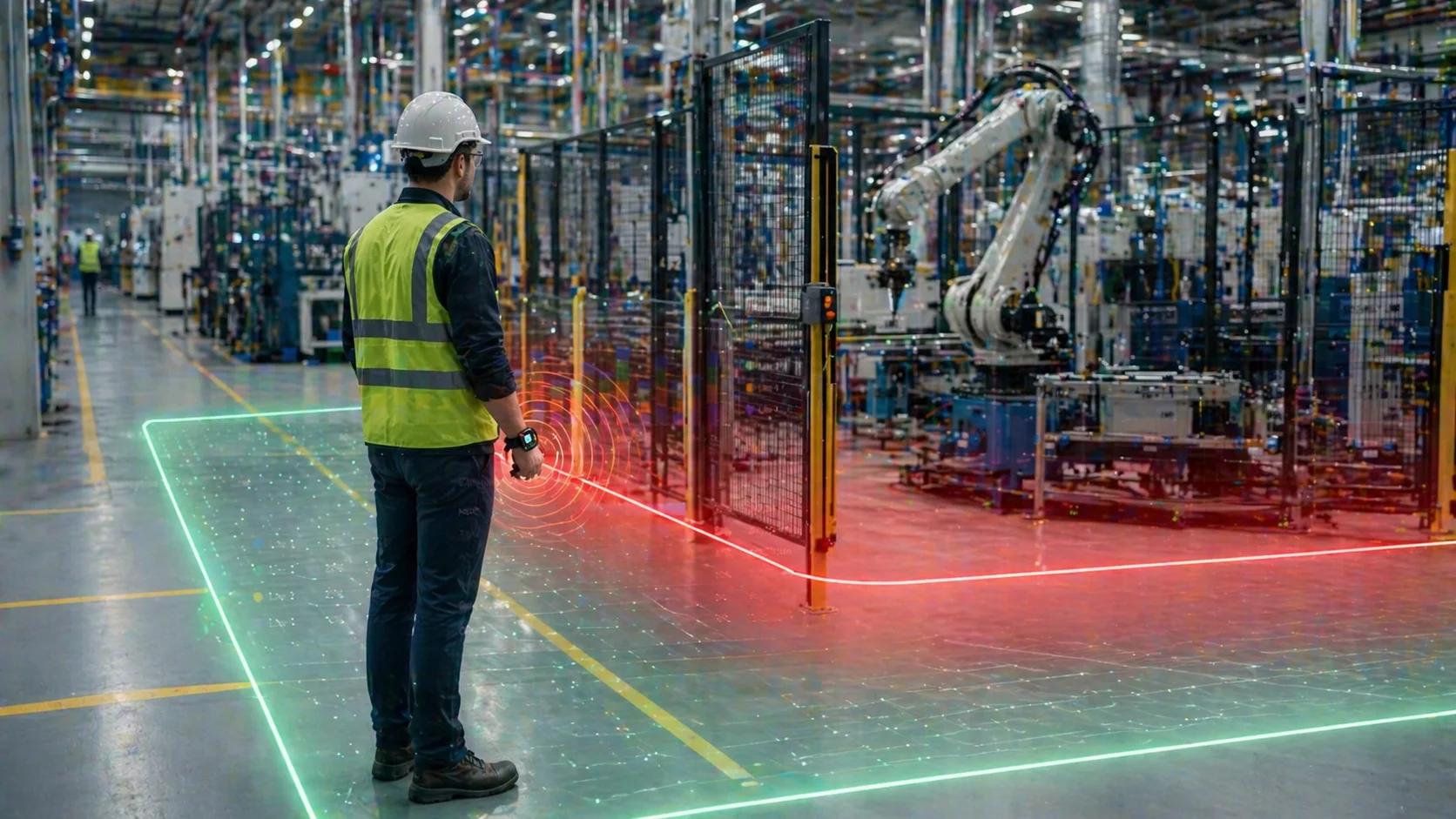 AI-driven dynamic geo-zones automatically restrict access to hazardous machinery or restricted areas during operation to enhance worker safety.