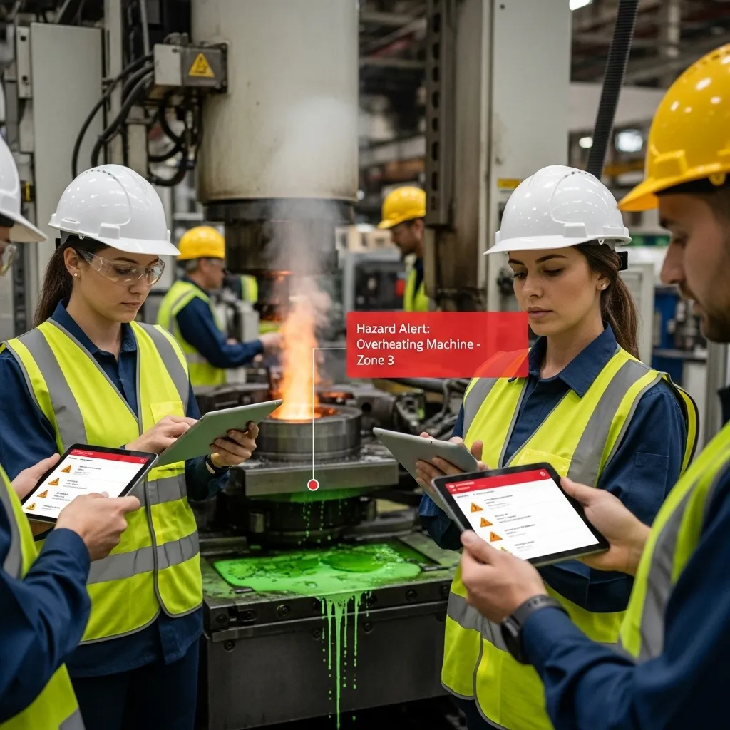 AI safety systems send instant alerts to workers and supervisors about overheating machines, chemical leaks, or unsafe behavior to prevent accidents.