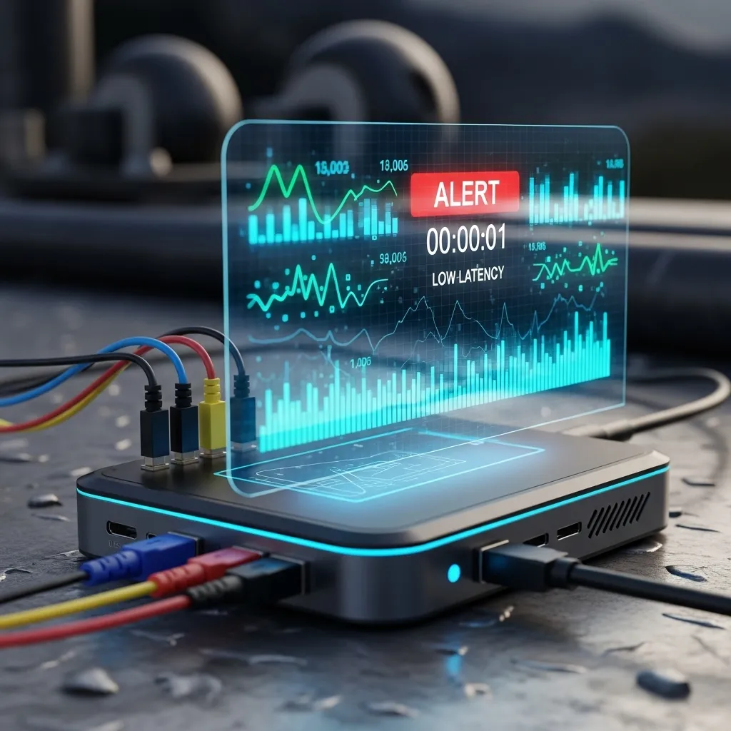 Edge AI devices analyze sensor data locally to deliver instant, low-latency alerts and support real-time operational decisions on the factory floor.