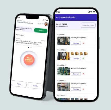 AI mobile inspection using smartphone applications with predefined checklists, enabling field staff to perform consistent, data-driven, and efficient routine inspections.