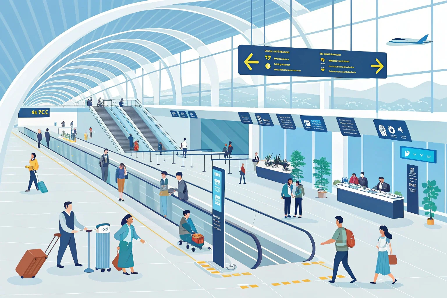 AI people counting used in airports and transport hubs for crowd management and flow optimization.