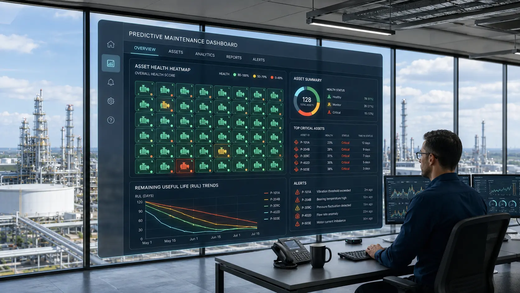 AI models predicting failure modes and remaining useful life for predictive maintenance