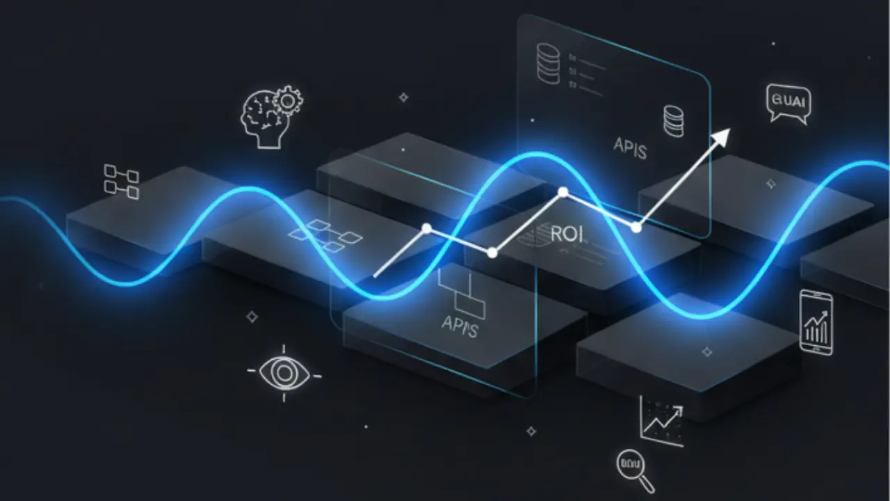 Custom AI Solutions hero image showing advanced AI models and machine learning algorithms tailored for business innovation.