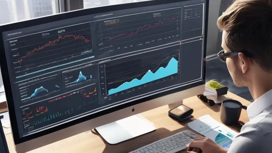 Industrial control room with real-time monitoring dashboards displaying IoT sensor data for asset health tracking.