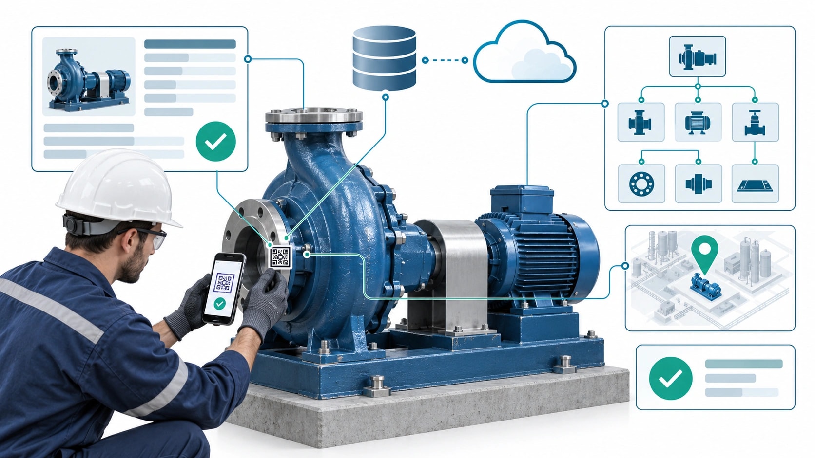 Industrial asset digital registration and QR-NFC identification hierarchy workflow
