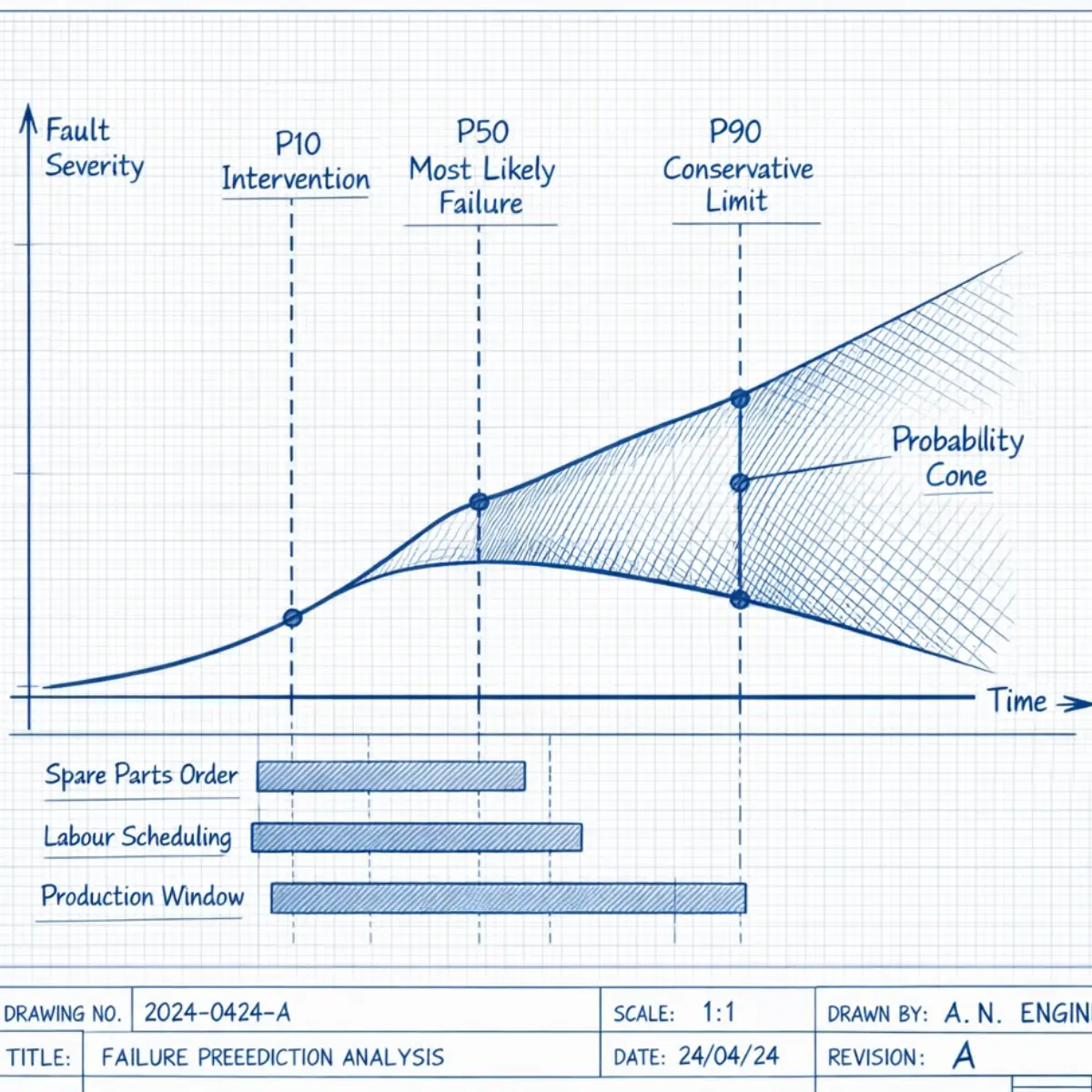 Probabilistic Remaining Useful Life (RUL) forecasting and maintenance window planning
