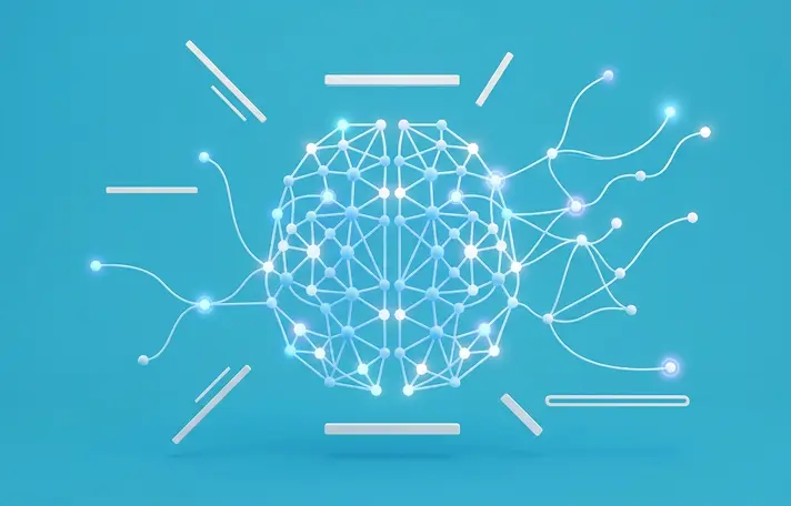 Engineered for Trust - Intricate neural network brain visualization representing dependable AI.