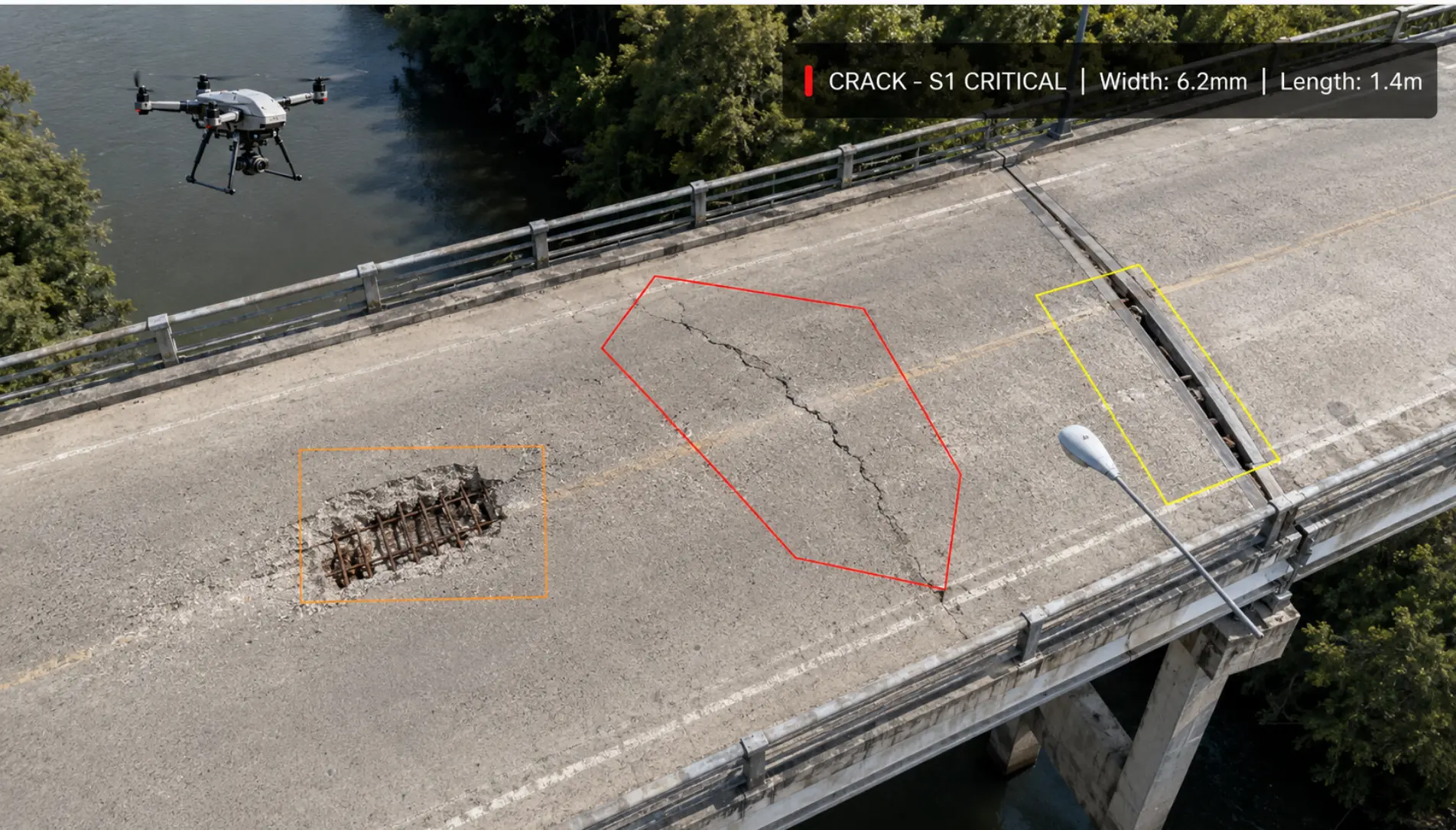 Infrastructure Defect Taxonomy illustrating various structural defects